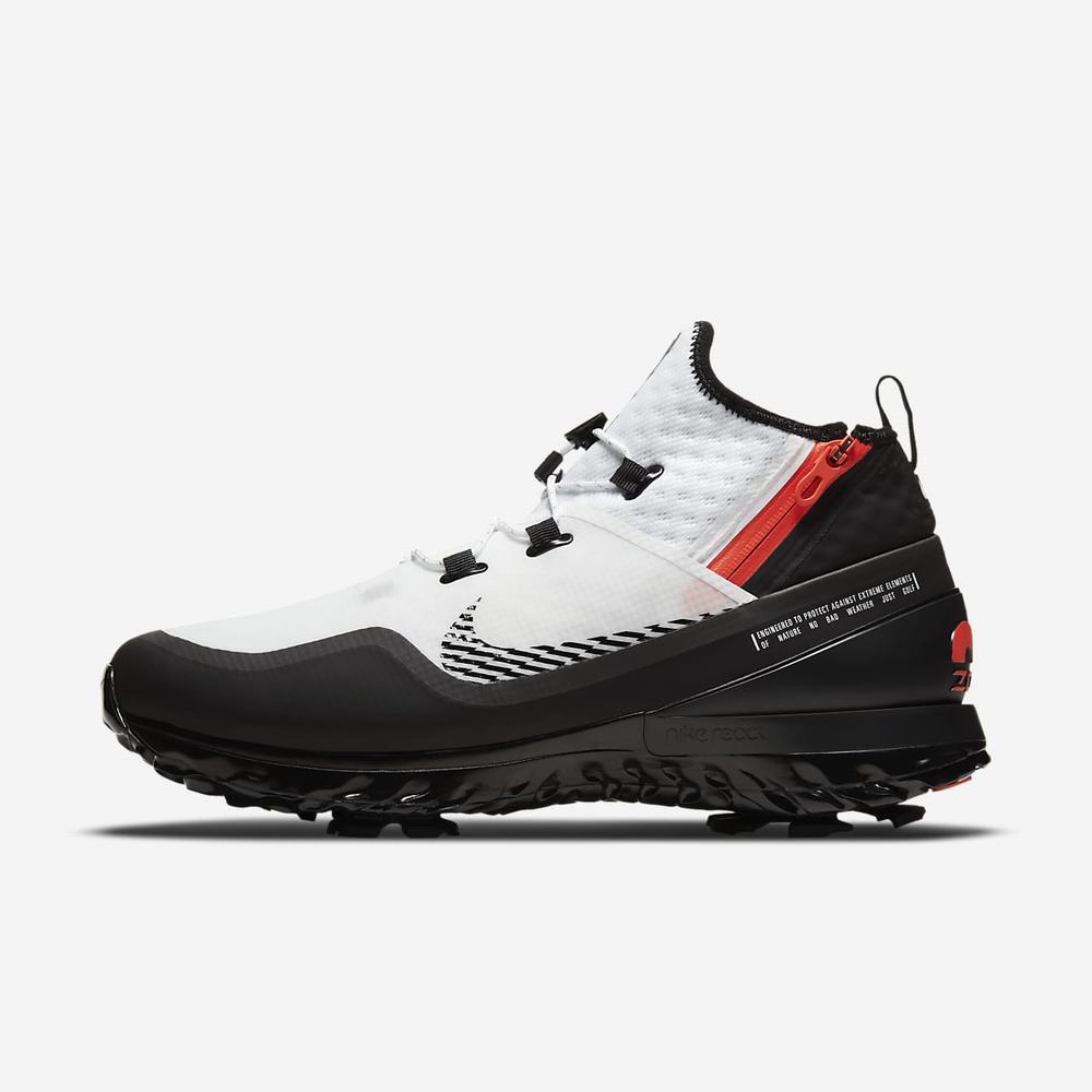 Chaussure De Golf Nike Air Zoom Infinity Tour Shield Noir/Blanche 9763-540 White/Team Orange/Black Homme | OQN-25031597